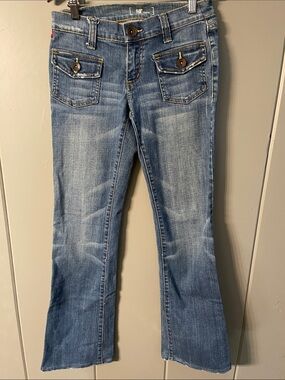 !it Jeans Distressed Low Rise Bootcut Y2K Baddie Indie Sleaze Cowgirl Western 26